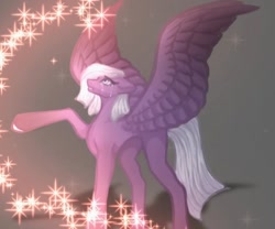 Size: 922x768 | Tagged: safe, artist:reminati_27, oc, oc only, oc:othis, pegasus, pony, crying, female, mare, old art, solo, spread wings, stars, wings