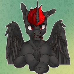 Size: 2000x2000 | Tagged: safe, artist:vepital', oc, oc only, alicorn, gradient background, red and black oc, solo