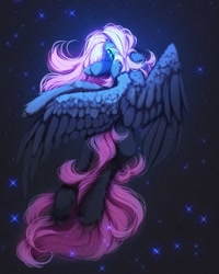 Size: 801x1002 | Tagged: safe, artist:reminati_27, oc, oc only, pegasus, pony, female, mare, solo, spread wings, unshorn fetlocks, wings