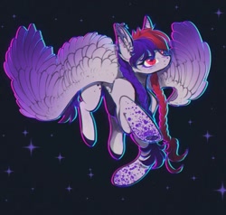 Size: 1080x1028 | Tagged: safe, artist:reminati_27, oc, oc only, pegasus, pony, braid, commission, ear piercing, earring, female, jewelry, mare, piercing, solo, spread wings, wings