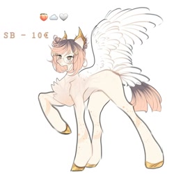 Size: 1080x1080 | Tagged: safe, artist:reminati_27, oc, oc only, pegasus, pony, adoptable, chest fluff, female, glasses, mare, simple background, solo, white background