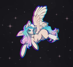 Size: 1080x999 | Tagged: safe, artist:reminati_27, oc, oc only, pegasus, pony, clothes, commission, ear piercing, earring, female, jewelry, leg warmers, mare, piercing, solo, spread wings, wings