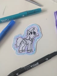 Size: 1538x2048 | Tagged: safe, artist:zoeyhorse, trixie, oc, oc only, pony, unicorn, g4, bowtie, clothes, female, horn, mare, necktie, pen drawing, solo, suit, traditional art