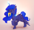 Size: 1547x1369 | Tagged: safe, artist:itssim, princess luna, alicorn, pony, g4, banana, banana peel, commissioner:shaddar, do you like bananas?, dock, ear fluff, eating, female, food, glowing, glowing horn, herbivore, horn, levitation, magic, magic aura, mare, mouth hold, raised hoof, raised leg, solo, spread wings, standing on two hooves, tail, telekinesis, wings