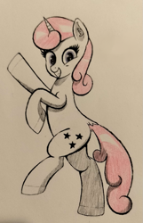 Size: 713x1104 | Tagged: safe, artist:scandianon, twinkleshine, pony, unicorn, g4, female, horn, mare, simple background, smiling, solo, traditional art, white background