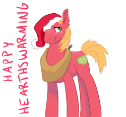 Size: 2549x2353 | Tagged: safe, artist:possumpuppy, part of a set, big macintosh, earth pony, pony, g4, christmas, happy hearth's warming, hat, holiday, male, santa hat, simple background, solo, stallion, transparent background