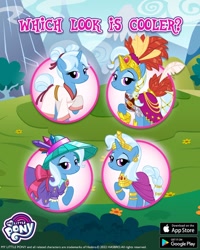 Size: 1080x1350 | Tagged: safe, gameloft, trixie, pony, unicorn, g4, my little pony: magic princess, alternate hairstyle, bow, clothes, dress, female, hat, horn, jewelry, lidded eyes, looking at you, mare, raised hoof, robe