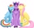 Size: 7000x5864 | Tagged: safe, artist:garden-guardian, fluttershy, rainbow dash, twilight sparkle, alicorn, pegasus, pony, g4, blushing, cheek kiss, cute, dashabetes, female, flutterdashlight, kiss sandwich, kissing, lesbian, mare, mare on mare, polyamory, pony on pony action, ship:flutterdash, ship:twidash, ship:twidashshy, ship:twishy, shipping, shyabetes, simple background, trio, trio female, twiabetes, twilight sparkle (alicorn), twilight sparkle gets all the mares, white background