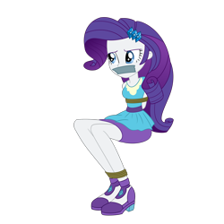 Size: 2500x2500 | Tagged: safe, artist:nie-martw-sie-o-mnie, rarity, human, a fine line, equestria girls, g4, my little pony equestria girls: better together, bondage, bound and gagged, clothes, female, femsub, gag, high heels, rarisub, rope, rope bondage, shoes, simple background, sitting, skirt, solo, submissive, tape, tape gag, transparent background