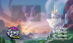 Size: 1588x934 | Tagged: safe, twilight sparkle, alicorn, g4, my little pony: the movie, canterlot, dvd menu, star wars, twilight sparkle (alicorn)