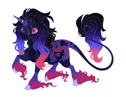 Size: 4500x3500 | Tagged: safe, artist:gigason, oc, oc only, oc:scarlet sanguine, classical unicorn, pony, unicorn, g4, adoptable, black sclera, blank flank, blue eyelashes, blue hooves, cloven hooves, coat markings, colored, colored eyebrows, colored eyelashes, colored hooves, colored horn, colored muzzle, colored pinnae, dark muzzle, evil smile, eye markings, facial markings, fangs, flat colors, glowing, glowing horn, glowing mane, glowing tail, gradient eyes, gradient legs, gradient mane, gradient muzzle, gradient tail, high res, hooves, horn, leonine tail, long fetlocks, long mane, long tail, looking at you, mottled coat, narrowed eyes, nonbinary, nonbinary oc, offspring, parent:king sombra, parent:nightmare moon, parents:sombramoon, pink eyes, purple coat, purple eyelashes, purple hooves, purple mane, purple tail, raised hoof, raised leg, shaggy mane, shaggy tail, simple background, slit pupils, smiling, smiling at you, socks (coat markings), solo, striped horn, tail, tail markings, three quarter view, three toned mane, three toned tail, transparent background, unicorn horn, unicorn oc, unshorn fetlocks, wall of tags