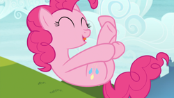 Size: 1920x1080 | Tagged: safe, screencap, pinkie pie, earth pony, pony, g4, my little pony: friendship is magic, rock solid friendship, female, outdoors, solo