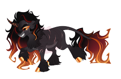 Size: 5200x3400 | Tagged: safe, artist:gigason, oc, oc only, oc:ash fall, classical unicorn, pony, unicorn, g4, absurd resolution, adoptable, black sclera, blank flank, body scar, chest fluff, cloven hooves, coat markings, colored, colored belly, colored chest fluff, colored eyebrows, colored eyelashes, colored hooves, colored horn, colored muzzle, colored pinnae, cracked horn, curved horn, ear fluff, evil smile, eye markings, eye scar, facial markings, facial scar, flat colors, floppy ears, girly, golden eyes, gradient legs, gradient mane, gradient tail, gray coat, hooves, horn, leg markings, leg scar, leonine tail, long mane, long mane male, long tail, looking back, male, male oc, narrowed eyes, obtrusive watermark, offspring, orange eyelashes, orange eyes, orange hooves, pale belly, pale muzzle, parent:daybreaker, parent:king sombra, parents:sombreaker, profile, raised hoof, raised leg, red eyelashes, scar, sharp teeth, shiny eyelashes, shiny hooves, simple background, slit pupils, smiling, snip (coat marking), socks (coat markings), solo, stallion, stallion oc, standing, standing on two hooves, striped horn, striped mane, striped tail, tail, tail scar, teeth, thick eyebrows, transparent background, unicorn horn, unicorn oc, unshorn fetlocks, wall of tags, watermark, yellow eyelashes