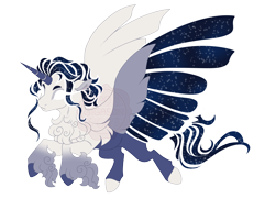 Size: 5800x4200 | Tagged: safe, artist:gigason, oc, oc only, oc:full moon, alicorn, pony, g4, absurd resolution, adoptable, alicorn oc, blank eyes, blank flank, body fluff, chest fluff, coat markings, colored, colored hooves, colored horn, colored pinnae, colored wings, curly mane, ethereal mane, ethereal tail, flat colors, floppy ears, flying, frown, glowing, glowing eyes, gradient legs, hooves, horn, hybrid wings, large wings, long fetlocks, male, male oc, mismatched hooves, multicolored hooves, multicolored wings, obtrusive watermark, offspring, parent:pony of shadows, parent:princess luna, simple background, socks (coat markings), solo, spread wings, stallion, stallion oc, starry mane, starry tail, starry wings, striped horn, tail, three quarter view, transparent background, two toned coat, two toned mane, two toned tail, unicorn horn, unshorn fetlocks, wall of tags, watermark, white coat, white eyes, wings