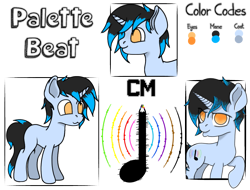 Size: 1421x1080 | Tagged: safe, artist:wojtek-ツ, derpibooru exclusive, oc, oc only, oc:palette beat, pony, unicorn, :3, cute, cutie mark, duckface, floppy ears, highlights, horn, looking at you, male, no pupils, open mouth, png, raised hoof, reference sheet, simple background, smiling, smiling at you, solo, stallion, transparent background