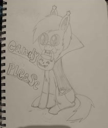 Size: 3072x3634 | Tagged: safe, artist:unlucky69, oc, oc only, oc:unlucky, hybrid, mule, mlp fim's fourteenth anniversary, clothes, colt, costume, cute, foal, halloween, halloween costume, holiday, male, male oc, nightmare night costume, pumpkin bucket, sketch, solo, traditional art