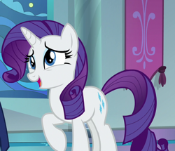 Size: 836x720 | Tagged: safe, screencap, rarity, pony, unicorn, g4, my little pony: friendship is magic, the beginning of the end, canterlot castle interior, cropped, cute, horn, indoors, raribetes, solo