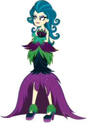 Size: 609x857 | Tagged: safe, edit, edited screencap, editor:pascalmulokozi2, screencap, juniper montage, human, equestria girls, equestria girls specials, g4, my little pony equestria girls: mirror magic, background removed, boots, clothes, crossed arms, diva, dress, evil smile, female, grin, high heel boots, high heels, juniper monstar, lipstick, not a vector, outfit, shoes, show accurate, simple background, smiling, solo, strapless, strapless dress, transparent background