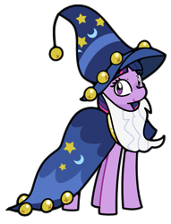 Size: 689x900 | Tagged: safe, artist:kindakismet, twilight sparkle, pony, unicorn, g4, clothes, costume, nightmare night costume, simple background, solo, star swirl the bearded costume, transparent background, unicorn twilight