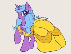 Size: 2160x1620 | Tagged: safe, artist:amanecerlobo, radiant hope, pony, unicorn, g4, clothes, dress, horn