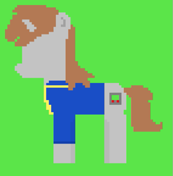 Size: 517x524 | Tagged: safe, artist:ports2005, oc, oc only, oc:littlepip, pony, unicorn, fallout equestria, clothes, digital art, female, horn, jumpsuit, mare, pixel art, solo, vault suit