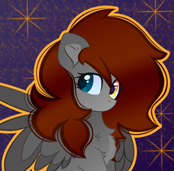 Size: 5073x4996 | Tagged: safe, artist:fededash, oc, oc only, oc:sweet whisper, pegasus, pony, absurd resolution, chest fluff, folded wings, heterochromia, pegasus oc, sitting, solo, wings