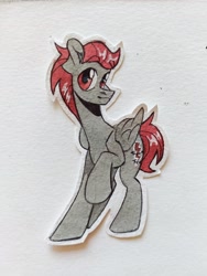 Size: 3072x4096 | Tagged: safe, artist:k0potb, oc, oc only, oc:fordik, pegasus, pony, paper, paper pony, solo, traditional art