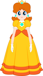 Size: 1240x2196 | Tagged: safe, artist:banecame244, human, equestria girls, g4, clothes, dress, equestria girls-ified, female, gown, jewelry, princess daisy, princess dress, regalia, simple background, solo, super mario bros., transparent background, vector