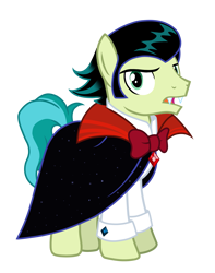 Size: 2539x3216 | Tagged: safe, artist:alicesponycorner, gameloft, sandbar, earth pony, pony, undead, vampire, g4, clothes, costume, dracula, male, nightmare night, show accurate, simple background, solo, transparent background