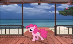 Size: 1252x750 | Tagged: safe, pinkie pie, earth pony, pony, g4, collect cupcakes lick ponies, female, flash game, mare, outdoors, solo, tropical, youtube link