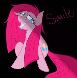 Size: 828x837 | Tagged: safe, artist:lewislovesyou, pinkie pie, g4, black background, female, pinkamena diane pie, simple background, solo