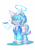 Size: 2480x3508 | Tagged: safe, artist:patoriotto, earth pony, pony, arona (blue archive), blue archive, blushing, bowtie, clothes, collared shirt, cute, female, filly, foal, folder, hair ribbon, halo, heart, long sleeves, multicolored hair, ponified, ribbon, shirt, shoes, simple background, skirt, smiling, solo, white background