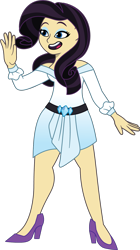 Size: 844x1508 | Tagged: safe, artist:prixy05, rarity, human, g4, clothes, dress, female, high heels, humanized, light skin, shoes, simple background, solo, transparent background, waving