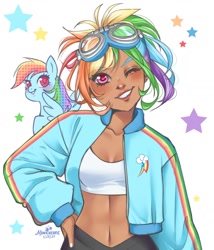 Size: 1440x1683 | Tagged: safe, artist:monicherrie, rainbow dash, human, g4, humanized, simple background, white background