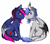 Size: 3471x3038 | Tagged: oc name needed, safe, alternate version, artist:melodytheartpony, oc, oc only, oc:melody silver, alicorn, dracony, dragon, hybrid, pegasus, amputee, artificial wings, augmented, choker, commission, duo, ear piercing, facing each other, female, feral, happy, long mane, looking at each other, looking at someone, mare, piercing, prosthetic limb, prosthetic wing, prosthetics, red eyes, short mane, signature, simple background, sitting, smiling, spread wings, white background, wings, ych result, your character here