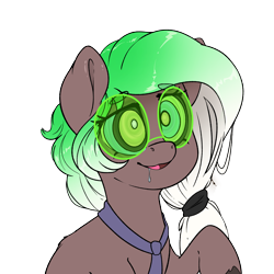 Size: 3000x3000 | Tagged: safe, artist:fluffyxai, oc, oc only, oc:cutting edge, glasses, hypnosis, hypnotized, simple background, smiling, solo, transparent background