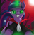 Size: 1451x1512 | Tagged: safe, artist:eels, twilight sparkle, alicorn, bat pony, undead, vampire, vampony, g4, bat ponified, clothes, costume, fangs, green eyes, nightmare night, nightmare night costume, outdoors, race swap, twibat, twilight sparkle (alicorn)