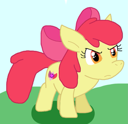 Size: 799x772 | Tagged: safe, artist:cmara, apple bloom, earth pony, pony, g4, apple bloom's bow, bow, female, hair bow, outdoors, solo