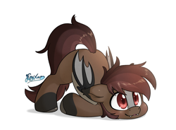 Size: 3800x2800 | Tagged: safe, artist:fluffyxai, oc, oc only, oc:colis, bat pony, pony, commission, cute, daaaaaaaaaaaw, lying down, ocbetes, silly, silly pony, simple background, solo, white background, ych result