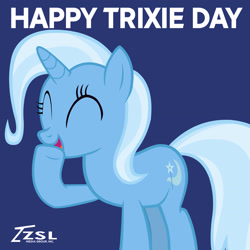 Size: 2160x2160 | Tagged: safe, artist:zslnews, trixie, pony, unicorn, g4, eyes closed, female, horn, solo, trixie day, vector