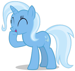 Size: 2259x2160 | Tagged: safe, artist:zslnews, trixie, pony, unicorn, g4, ^^, eyes closed, female, horn, mare, simple background, solo, transparent background, trixie day, vector