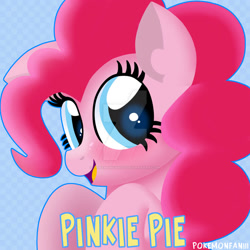 Size: 828x828 | Tagged: safe, artist:pokemonfan111, pinkie pie, earth pony, pony, g4, cute, deviantart watermark, diapinkes, female, mare, obtrusive watermark, solo, watermark