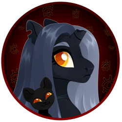 Size: 3000x3000 | Tagged: safe, artist:kabuvee, oc, cat, pony, unicorn, broken horn, bust, female, horn, mare, portrait, solo