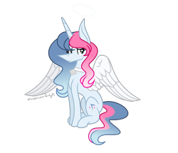 Size: 1853x1593 | Tagged: safe, artist:darbypop1, oc, oc only, oc:melody everbelle, alicorn, pony, female, halo, mare, simple background, solo, transparent background