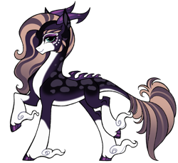 Size: 1233x1135 | Tagged: safe, artist:frowoppy, oc, oc only, oc:tessera, kirin, concave belly, countershading, female, simple background, slender, solo, standing on two hooves, thin, transparent background