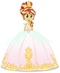 Size: 800x976 | Tagged: safe, artist:sapphiregamgee, sunset shimmer, human, equestria girls, g4, bare shoulders, clothes, dress, evening gloves, fiery shimmer, gloves, gown, jewelry, long gloves, looking at you, princess, simple background, smiling, smiling at you, solo, tiara, transparent background