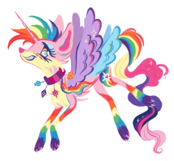 Size: 540x502 | Tagged: safe, artist:weirdcoredragons, applejack, fluttershy, pinkie pie, rainbow dash, rarity, twilight sparkle, alicorn, pony, g4, appleflaritwidashpie, collar, fusion, mane six, mane six fusion, scenecore, simple background, sparkledog, white background