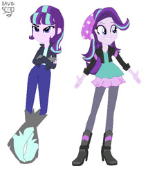 Size: 530x620 | Tagged: safe, artist:xxdavid5000xx, starlight glimmer, equestria girls, g4, boots, clothes, denim, high heel boots, jacket, jeans, pants, shirt, shoes, simple background, solo, white background