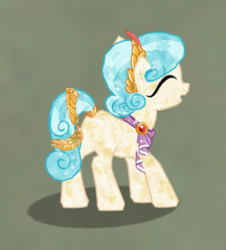 Size: 1104x1222 | Tagged: safe, gameloft, screencap, coco pommel, crystal pony, earth pony, pony, g4, my little pony: magic princess, 3d, butt, cocobetes, crystallized, cute, female, mare, missing cutie mark, plot, solo, standing