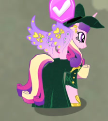 Size: 838x941 | Tagged: safe, gameloft, princess cadance, alicorn, pony, g4, my little pony: magic princess, concave belly, female, hat, heart, hoof shoes, makeup, mare, slender, solo, thin